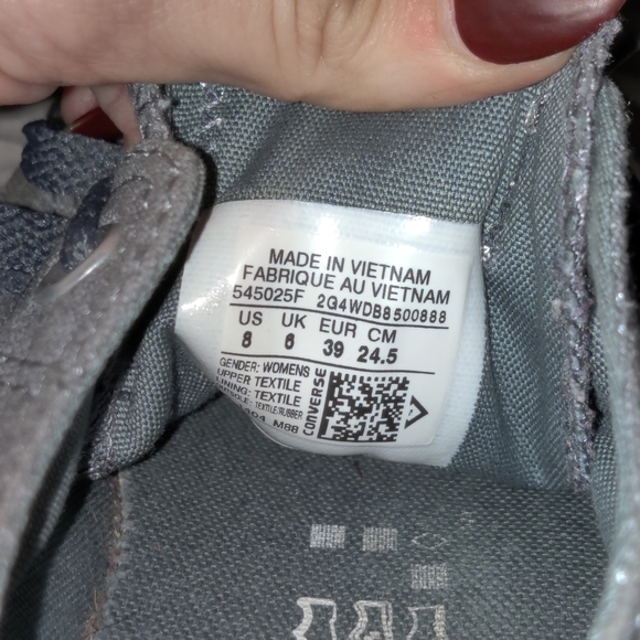Converse Chuck Taylor All Star Low CT Ox 545025F Admiral grey metallic women's 8 - Picture 9 of 9